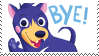 facebook "bye!" dog stamp